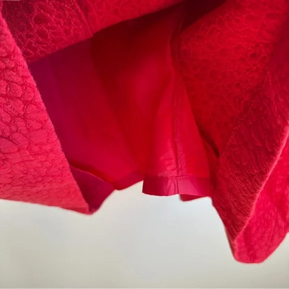 NWT Talbots Red Textured Fitted Cocktail Midi Dress 16 - Picture 6 of 11